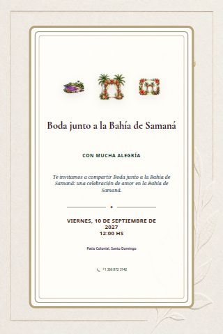 Samaná Bay Wedding invitation design