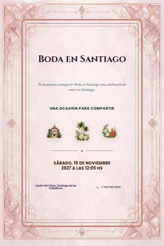 Santiago Garden Wedding invitation design