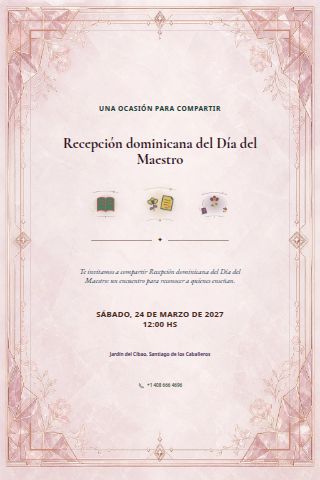 Dominican Teachers' Day Reception invitation design preview