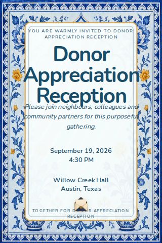 Donor Appreciation Reception invitation design preview