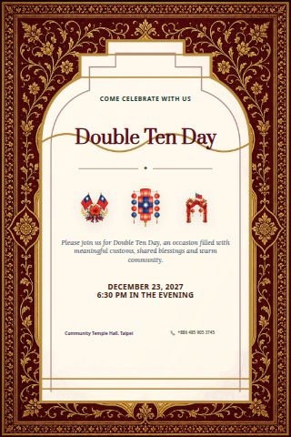 Double Ten Day invitation preview