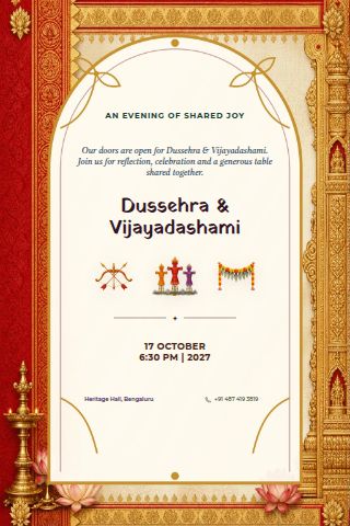 Dussehra & Vijayadashami invitation preview