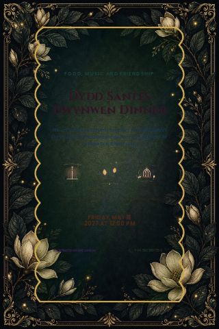 Dydd Santes Dwynwen Dinner invitation design preview