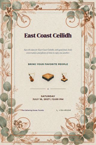 East Coast Ceilidh invitation preview