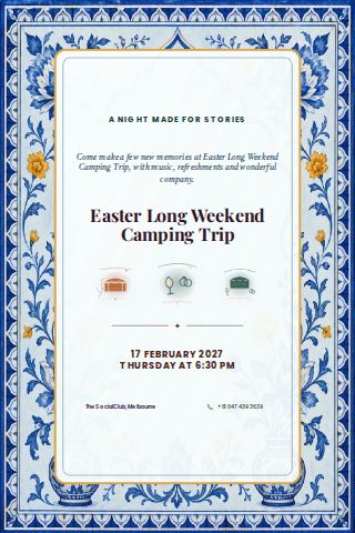 Easter Long Weekend Camping Trip invitation design preview