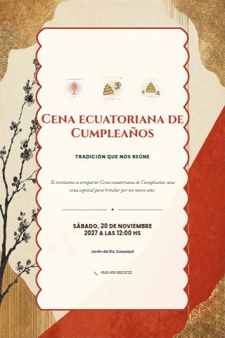 Ecuadorian Adult Birthday Dinner invitation design preview