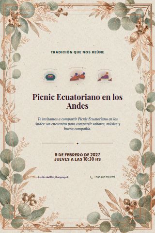 Ecuadorian Andean Picnic invitation design preview