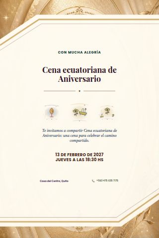 Ecuadorian Anniversary Dinner invitation design preview