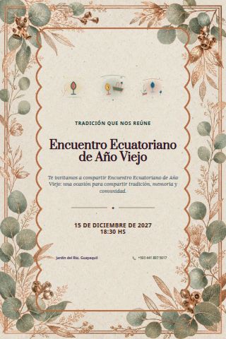 Ecuadorian Año Viejo Gathering invitation design preview
