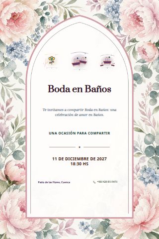 Baños Valley Wedding invitation design
