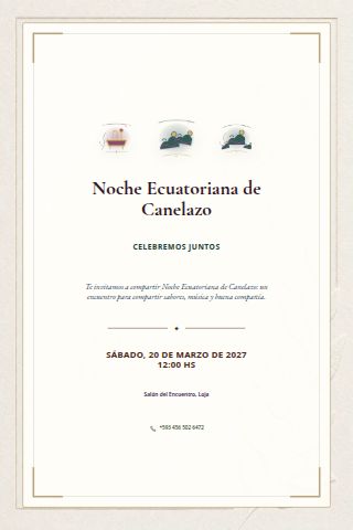 Ecuadorian Canelazo Night invitation design preview