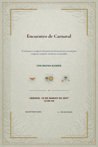 Carnival Gathering invitation design
