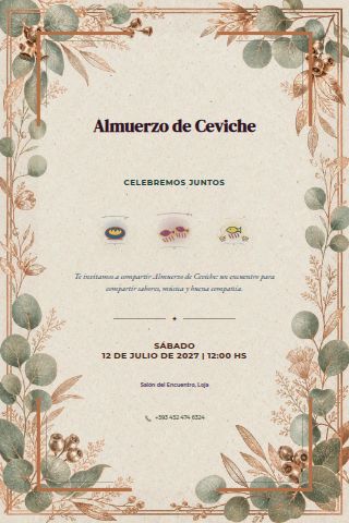 Coastal Ceviche Lunch invitation design