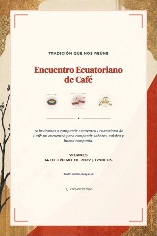 Ecuadorian Coffee Gathering invitation design preview