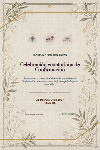 Ecuadorian Confirmation Celebration invitation design preview