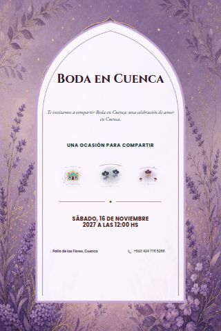 Cuenca Courtyard Wedding invitation design