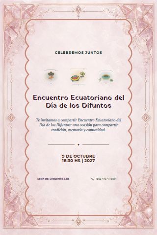 Ecuadorian Day of the Deceased Gathering invitation design preview