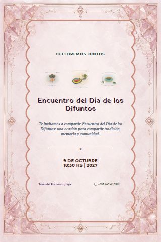 Day of the Deceased Gathering invitation design