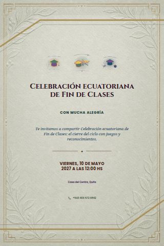 Ecuadorian End-of-School Celebration invitation design preview