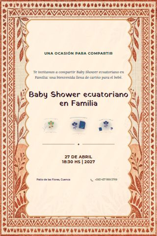 Ecuadorian Family Baby Shower invitation design preview