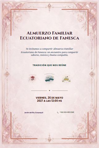 Ecuadorian Fanesca Family Lunch invitation design preview