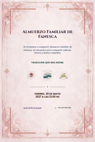 Fanesca Family Lunch invitation design