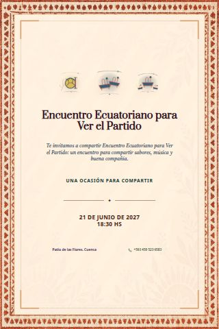 Ecuadorian Football Watch Party invitation design preview