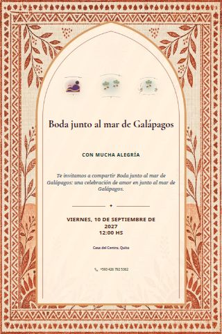 Galápagos Coastal Wedding invitation design