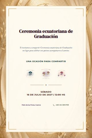 Ecuadorian Graduation Ceremony invitation design preview