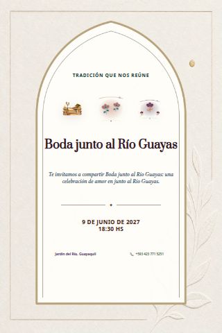 Guayaquil Riverside Wedding invitation design