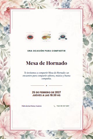 Hornado Table invitation design