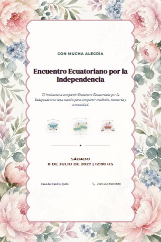 Ecuadorian Independence Day Gathering invitation design preview