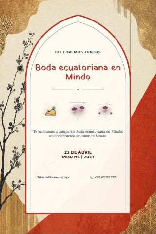 Ecuadorian Mindo Cloud Forest Wedding invitation design preview