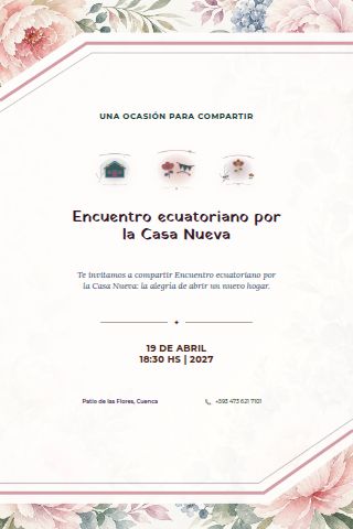 Ecuadorian New Home Gathering invitation design preview