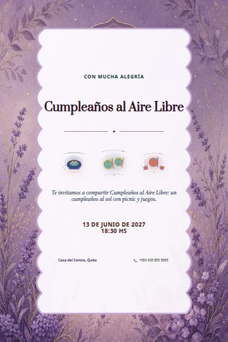 Outdoor Birthday Picnic invitation design