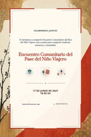 Ecuadorian Pase del Niño Community Gathering invitation design preview