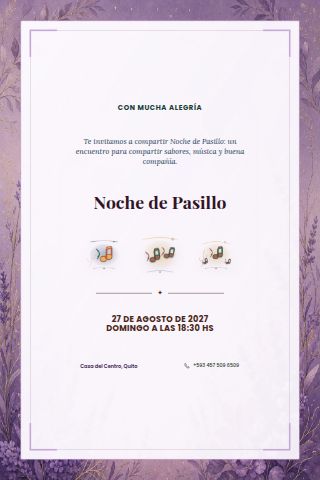 Pasillo Music Night invitation design