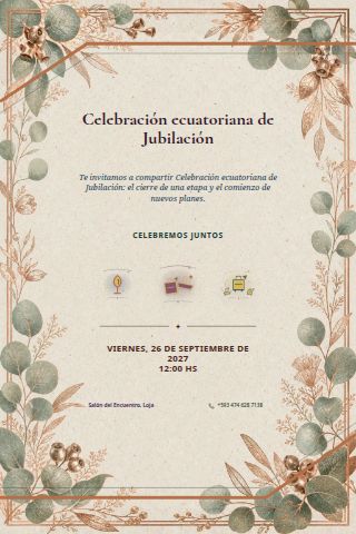 Ecuadorian Retirement Celebration invitation design preview