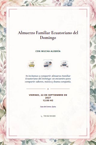 Ecuadorian Sunday Family Lunch invitation design preview