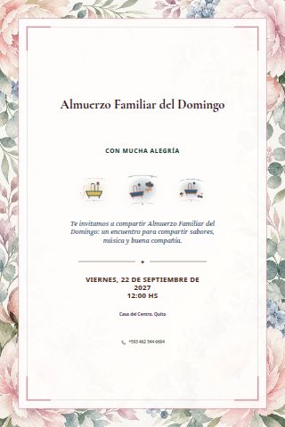 Sunday Family Lunch invitation design