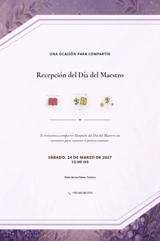 Teachers' Day Reception invitation design