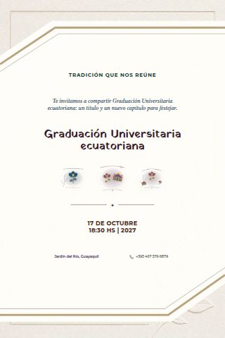Ecuadorian University Graduation invitation design preview
