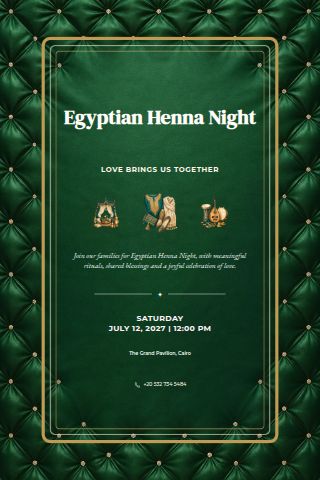 Egyptian Henna Night invitation preview