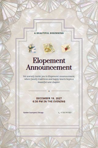 Elopement Announcement invitation preview
