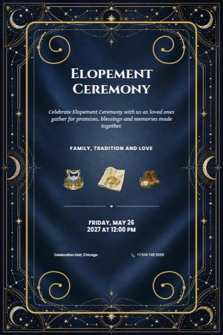 Elopement Ceremony invitation preview