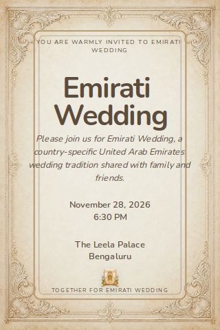 Emirati Wedding invitation design preview