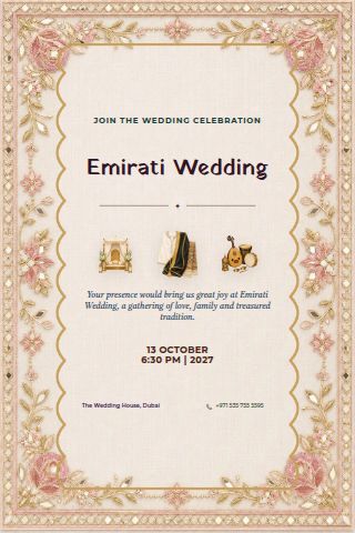 Emirati Wedding invitation preview
