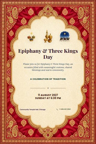 Epiphany & Three Kings Day invitation preview
