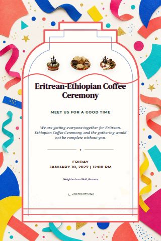 Eritrean–Ethiopian Coffee Ceremony invitation preview