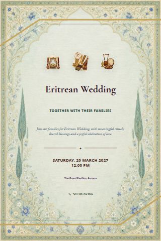 Eritrean Wedding invitation preview